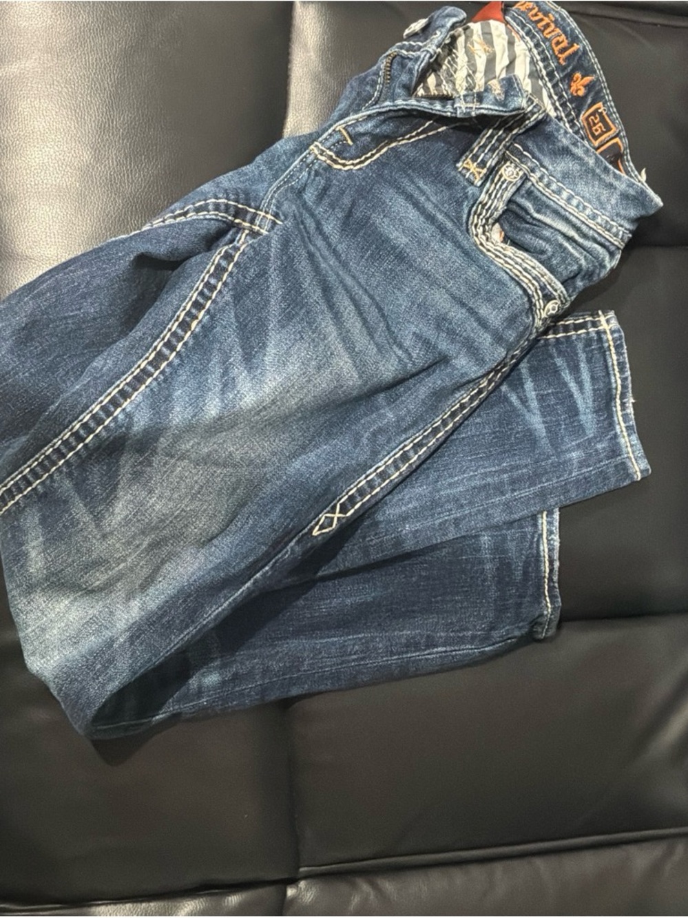 Rock Revival Distressed Indigo Straight Jeans